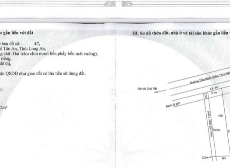 mặt tiền 42,6 m ngang - Trần Minh Châu ,P5, Tp Tân An